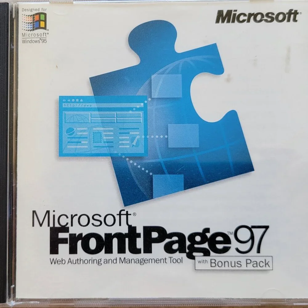Vintage CD - Microsoft FrontPage 97 for Windows 95 with Bonus Pack